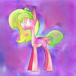 Size: 512x512 | Tagged: safe, artist:binkyt11, imported from derpibooru, oc, oc only, oc:melon dew, pegasus, pony, paintschainer, solo