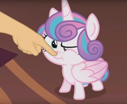 Size: 1115x911 | Tagged: safe, edit, edited screencap, imported from derpibooru, screencap, princess flurry heart, pony, a flurry of emotions, boop, boop edit, finger, hand