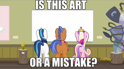 Size: 1563x878 | Tagged: safe, edit, edited screencap, imported from derpibooru, screencap, princess cadance, shining armor, alicorn, pegasus, pony, unicorn, a flurry of emotions, a thousand nights in a hallway, art or a mistake, exploitable meme, female, image macro, male, mare, meme, stallion, template