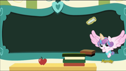 Size: 1920x1080 | Tagged: safe, edit, edited screencap, imported from derpibooru, screencap, princess flurry heart, alicorn, pony, a flurry of emotions, chalkboard, exploitable meme, flurry art, flurry heart's chalkboard, insert picture here, meme, meme template, princess flurry smart, template