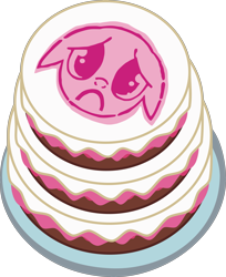 Size: 5171x6324 | Tagged: safe, artist:pink1ejack, imported from derpibooru, pony, a flurry of emotions, :c, absurd resolution, apology cake, cake, face, floppy ears, food, frown, resource, sad, sad face, simple background, stamp of forgiveness, that was fast, transparent background, vector