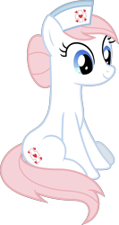 Size: 3598x6774 | Tagged: safe, artist:kayman13, artist:pink1ejack, imported from derpibooru, nurse redheart, earth pony, pony, a flurry of emotions, absurd resolution, cute, female, heartabetes, mare, new cutie mark, nurse, simple background, sitting, smiling, solo, transparent background, vector