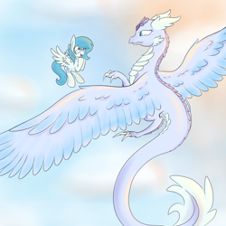 Size: 1280x1280 | Tagged: safe, artist:stormer, imported from derpibooru, oc, oc only, dragon, pegasus, pony, spread wings, wings