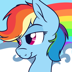 Size: 1000x1000 | Tagged: safe, artist:binkyt11, imported from derpibooru, rainbow dash, pony, bust, female, medibang paint, portrait, solo