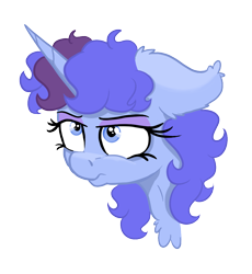 Size: 994x1081 | Tagged: safe, artist:paskanaakka, derpibooru exclusive, imported from derpibooru, oc, oc only, oc:midnight dew, pony, unicorn, bust, chest fluff, ear fluff, eyeshadow, frown, makeup, portrait, simple background, solo, transparent background