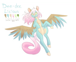 Size: 1280x1043 | Tagged: safe, artist:mint-and-love, imported from derpibooru, oc, oc only, oc:dee dee licious, pegasus, pony, cutie butt, female, flying, ice cream mare, mare, simple background, solo, tongue out, white background