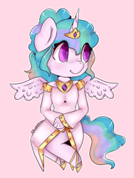 Size: 868x1152 | Tagged: safe, artist:yunieelloa, imported from derpibooru, princess celestia, anthro, chibi, clothes, dress, female, simple background, solo