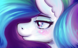 Size: 1024x640 | Tagged: safe, artist:gingersnap913, deleted from derpibooru, imported from derpibooru, princess celestia, alicorn, pony, bust, female, lidded eyes, mare, portrait, profile, solo