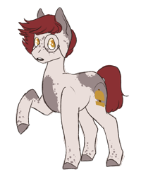 Size: 808x1012 | Tagged: safe, imported from derpibooru, oc, oc only, oc:red velvet, earth pony, pony, coat markings, dappled, monocle, raised hoof, simple background, solo, transparent background