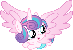 Size: 4377x3001 | Tagged: safe, artist:cloudy glow, artist:cloudyglow, imported from derpibooru, princess flurry heart, pony, a flurry of emotions, absurd resolution, baby, baby pony, diaper, female, flying, looking back, open mouth, simple background, solo, transparent background, vector