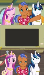 Size: 567x960 | Tagged: safe, imported from derpibooru, screencap, princess cadance, shining armor, spearhead, pony, a flurry of emotions, a thousand nights in a hallway