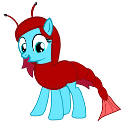 Size: 1000x1000 | Tagged: safe, artist:toyminator900, imported from derpibooru, oc, oc only, oc:autumn moon, lobster, pony, clothes, costume, female, simple background, solo, transparent background