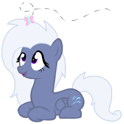 Size: 1000x1000 | Tagged: safe, artist:toyminator900, imported from derpibooru, oc, oc only, oc:aureai gray, butterfly, pegasus, pony, lying down, open mouth, recolor, simple background, solo, transparent background