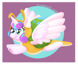 Size: 2550x2120 | Tagged: safe, artist:poecillia-gracilis19, imported from derpibooru, princess flurry heart, whammy, alicorn, pony, a flurry of emotions, clothes, costume, female, flying, kigurumi, solo