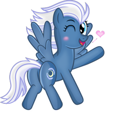 Size: 8720x8102 | Tagged: safe, artist:nupiethehero, imported from derpibooru, night glider, pegasus, pony, absurd resolution, anatomically incorrect, blushing, butt, female, happy, heart, looking at you, looking back, looking back at you, mare, one eye closed, plot, quality, raised hoof, shading, simple background, smiling, solo, transparent background, vector, wings, wink