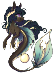 Size: 1024x1366 | Tagged: safe, artist:nebulanovia, imported from derpibooru, oc, oc only, merpony, orbite, original species, female, simple background, solo, transparent background