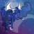 Size: 1024x1024 | Tagged: safe, artist:yoshimarsart, imported from derpibooru, princess luna, pony, female, flying, moon, night, solo, watermark