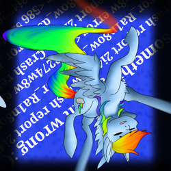 Size: 1736x1736 | Tagged: safe, artist:brainiac, imported from derpibooru, rainbow dash, error, female, glitch, solo, text