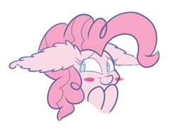 Size: 1280x960 | Tagged: safe, artist:heir-of-rick, imported from derpibooru, pinkie pie, pony, blush sticker, blushing, bust, colored sketch, cute, diapinkes, female, impossibly large ears, portrait, simple background, solo, white background