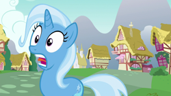 Size: 1280x720 | Tagged: safe, imported from derpibooru, screencap, trixie, pony, all bottled up, female, mare, open mouth, solo