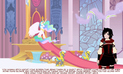 Size: 1280x775 | Tagged: safe, imported from derpibooru, princess celestia, alicorn, pony, female, mare, psyga's alternate pony scenes, ruby rose, rwby