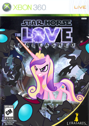 Size: 708x1000 | Tagged: safe, artist:nickyv917, imported from derpibooru, princess cadance, changeling, cover, implied bon bon, implied lyra, lightsaber, parody, pun, space, star wars, star wars expanded universe, star wars legends, star wars the force unleashed, star wars: the force unleashed, weapon, xbox 360