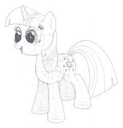 Size: 1182x1228 | Tagged: safe, artist:aafh, imported from derpibooru, twilight sparkle, pony, female, monochrome, solo, traditional art, unicode