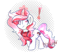 Size: 1249x1080 | Tagged: safe, artist:lynchristina, imported from derpibooru, oc, oc only, oc:red palette, pony, unicorn, clothes, curved horn, scarf, simple background, solo, transparent background