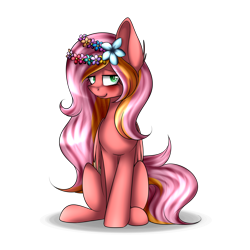 Size: 5000x5000 | Tagged: safe, artist:snowbunny0820, imported from derpibooru, oc, oc only, oc:lilly rose, pegasus, pony, absurd resolution, female, flower, flower in hair, sitting, solo