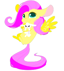 Size: 5136x5736 | Tagged: safe, artist:glitterstar2000, imported from derpibooru, angel bunny, fluttershy, absurd resolution, big ears, cute, female, shyabetes, solo