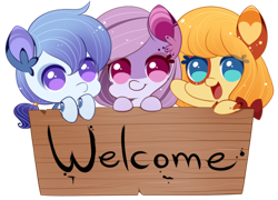 Size: 600x433 | Tagged: safe, artist:exceru-karina, imported from derpibooru, oc, oc only, oc:fall garner, oc:kamely, oc:sapphire seas, original species, cute, ocbetes, trio