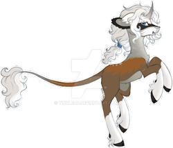 Size: 900x765 | Tagged: safe, artist:tinuleaf, imported from derpibooru, oc, oc only, classical unicorn, original species, unicorn, cloven hooves, curved horn, deviantart watermark, leonine tail, obtrusive watermark, rearing, simple background, solo, transparent background, unshorn fetlocks, watermark, wildling unicorn