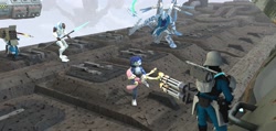 Size: 3846x1824 | Tagged: safe, artist:tahublade7, imported from derpibooru, fluttershy, 3d, axe, gun, krystal, missile, missile launcher, scanner, spear, star fox, weapon