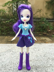 Size: 600x800 | Tagged: safe, imported from derpibooru, rarity, equestria girls, boots, clothes, doll, high heel boots, irl, jewelry, looking at you, necklace, photo, pony ears, skirt, solo, toy