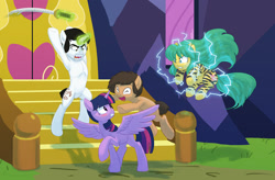 Size: 1493x980 | Tagged: safe, artist:carnifex, imported from derpibooru, twilight sparkle, twilight sparkle (alicorn), alicorn, pony, armpits, bipedal, crossover, lum invader, moroboshi ataru, ponified, shuutaro mendou, this will end in pain, urusei yatsura