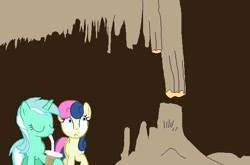 Size: 638x422 | Tagged: safe, artist:didgereethebrony, imported from derpibooru, bon bon, lyra heartstrings, pony, australia, cave, female, lesbian, lyrabon, shipping, soda