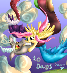 Size: 1280x1400 | Tagged: safe, artist:katakiuchi4u, imported from derpibooru, discord, fluttershy, pony, season 7, countdown to season 7, discoshy, female, male, shipping, straight