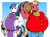 Size: 2049x1516 | Tagged: safe, artist:duragan, imported from derpibooru, big mcintosh, shining armor, anthro, armor, barrel, bbbff, belly, bhm, big belly, bigger macintosh, bipedal, cider, duo, fat, male, moobs, musclegut, muscles, plump, shining blubber, tight clothing, weight gain