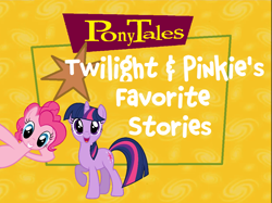 Size: 1026x766 | Tagged: artist needed, source needed, safe, edit, imported from derpibooru, pinkie pie, twilight sparkle, series:pony tales, logo parody, ponytales, veggietales