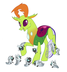 Size: 2018x2170 | Tagged: safe, artist:bakufoon, imported from derpibooru, thorax, changedling, changeling, changeling larva, changeling king, cute, king thorax, larva, nervous, papa thorax, simple background, sweat, thorabetes, transparent background