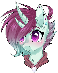 Size: 197x249 | Tagged: safe, artist:doekitty, imported from derpibooru, oc, oc only, oc:lithe, bicorn, pony, bust, female, mare, pixel art, portrait, simple background, solo, transparent background