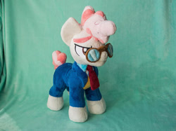 Size: 570x427 | Tagged: safe, artist:valmiiki, imported from derpibooru, svengallop, pony, the mane attraction, clothes, etsy, glasses, irl, male, photo, plushie, solo, stallion, toy