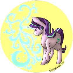 Size: 1024x1024 | Tagged: safe, artist:skittylover2012, imported from derpibooru, starlight glimmer, pony, unicorn, abstract background, eyes closed, female, magic, solo, watermark