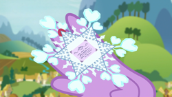 Size: 1920x1080 | Tagged: safe, imported from derpibooru, screencap, twilight sparkle, alicorn, pony, the crystalling, card, envelope, female, letter, mare, snowflake envelope, solo, twilight sparkle (alicorn), wings