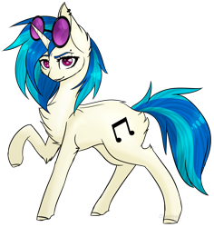 Size: 1368x1452 | Tagged: safe, artist:chaostrical, artist:midnightedecho, imported from derpibooru, dj pon-3, vinyl scratch, pony, unicorn, chest fluff, collaboration, ear fluff, female, leg fluff, mare, raised hoof, simple background, solo, sunglasses, transparent background