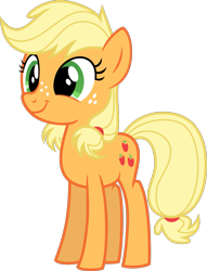 Size: 1039x1363 | Tagged: safe, artist:rustle-rose, imported from derpibooru, applejack, earth pony, pony, where the apple lies, cute, double mane, female, filly, freckles, inkscape, jackabetes, pigtails, simple background, smiling, solo, teenage applejack, teenager, transparent background, twintails, vector, younger