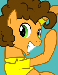 Size: 434x554 | Tagged: safe, imported from derpibooru, cheese sandwich, earth pony, pony, grin, male, official, simple background, smiling, solo, teal background