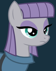 Size: 434x554 | Tagged: safe, imported from derpibooru, maud pie, earth pony, pony, blue background, clothes, female, official, simple background, solo