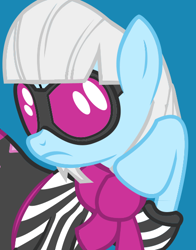 Size: 434x554 | Tagged: safe, imported from derpibooru, photo finish, earth pony, pony, clothes, female, official, raised hoof, simple background, solo, teal background