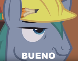 Size: 1314x1035 | Tagged: safe, edit, edited screencap, imported from derpibooru, screencap, hard hat (character), pony, fluttershy leans in, bueno, fluttershy le, hard hat, hard hat (g4), hat, pencil, solo